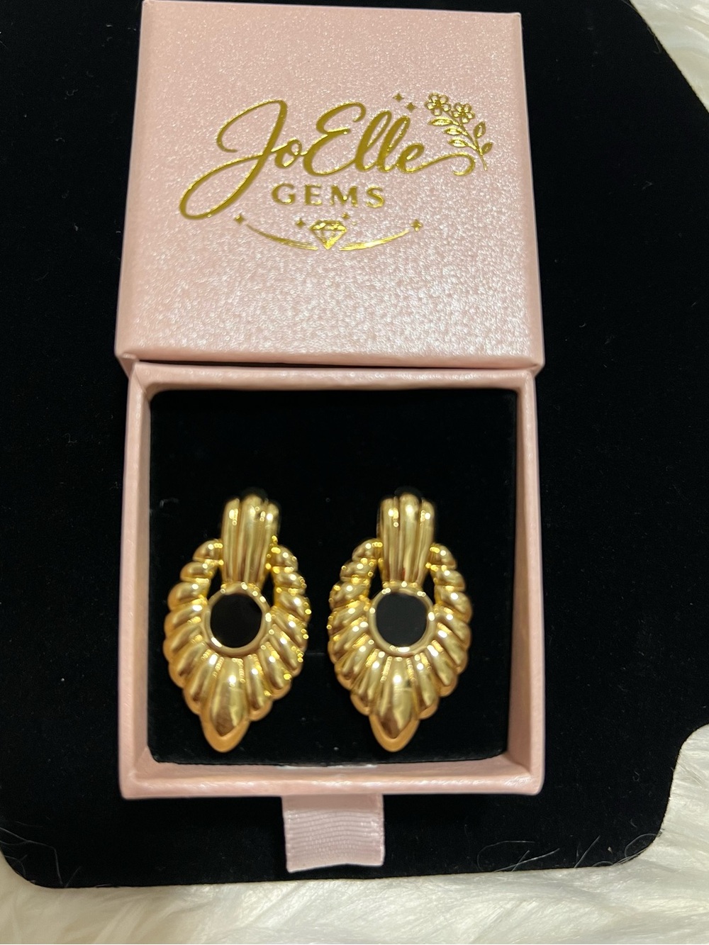18K Gold Plated Stainless Steel Sculpted Earrings - NWT